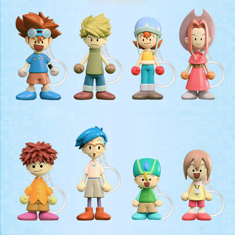 

Digimon Adventure Q-Version Yagami Taichi ISHIDA YAMATO Yagami Hikari Figures Keychain Blind Box Anime Pendant Doll Decoration