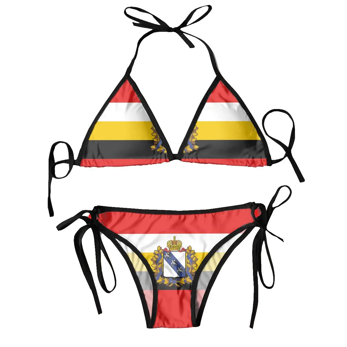 Conjunto de biquíni com bandeira Kursk Oblast feminino, Luxo, 2 peças, 2024