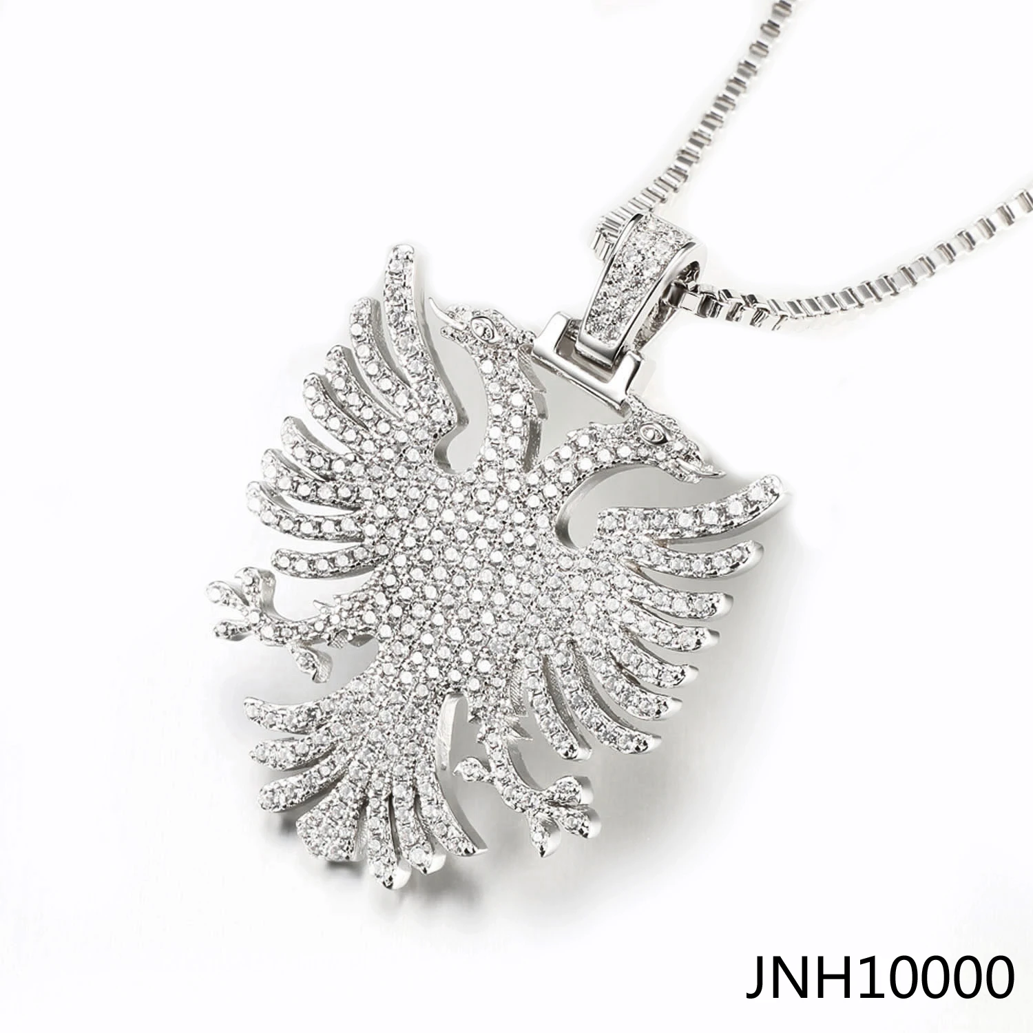 VANAXIN Albanian Eagle Hip Hop Pendant for Men Silver Moissanite Stone Folk National Style Jewelry Gift Iced out
