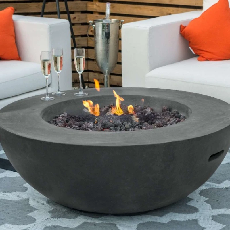 Patio outdoor gas fire pit gas propane fire pit tables round fire pit table with glass