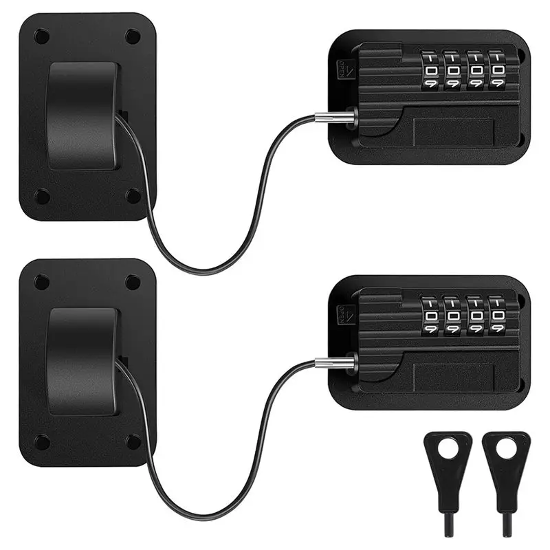 as96-安全冷蔵庫冷凍庫、2パック冷蔵庫冷蔵庫ロック、パスワードロック解除機能付き、粘着式チャイルドプルーフキャビネットロック