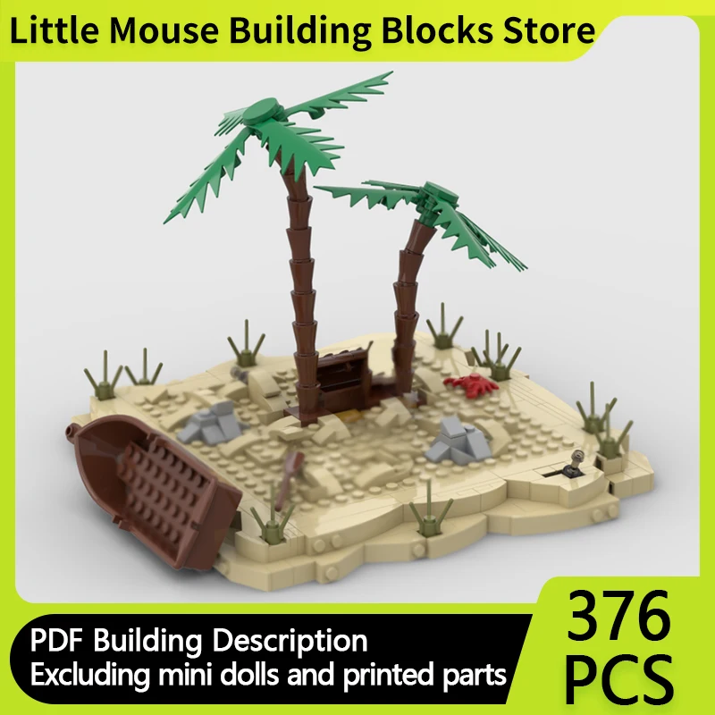 

City Street View Model MOC Building Bricks Lonely Island Beach Modular Technology Gifts Holiday Assemble Children Toys Suit