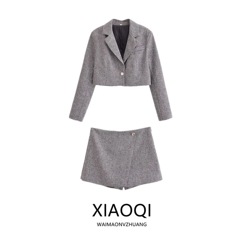 

Metallic Tead ort Svel Women's Suit Jaet Autumn Winter New Arrival Faionable Workwear for Young Profional Women