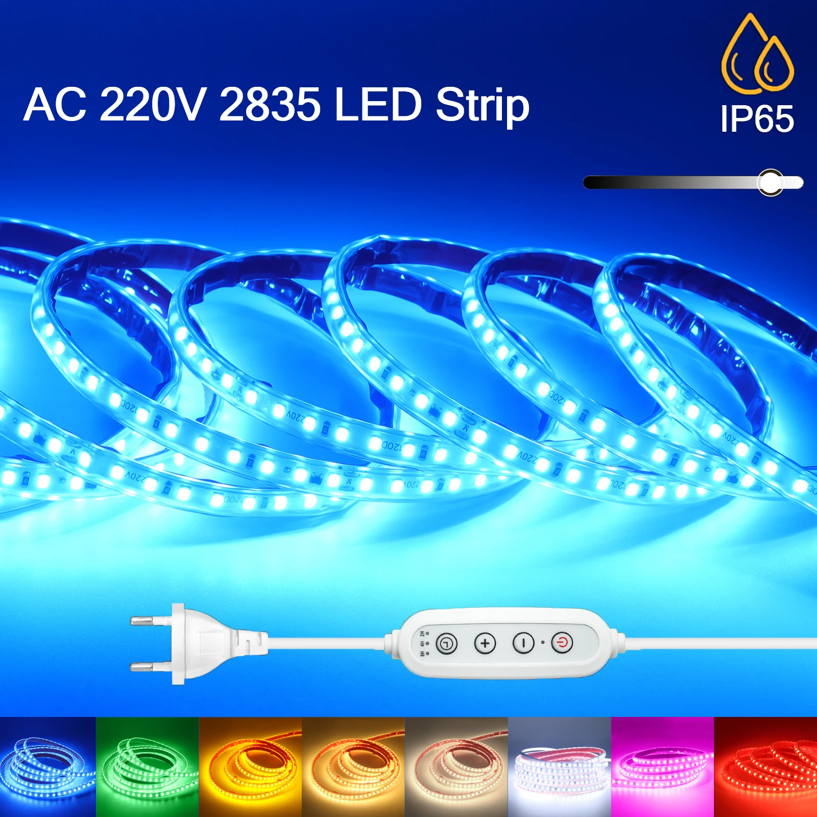 AC 220V Led Strip Light Dimmable Home Lamp 2835 120LEDs/M 1M-25M IP65 Waterproof Outdoor Led Strips Flexible Diode Tape Adhesive