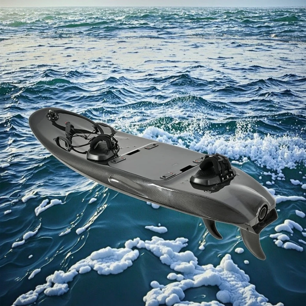 RUSH WAVE Pro 72V 20KW Carbon Fiber Electric Jet Surfboard, 72km/h for Extreme Water Sports & Racing Adventures