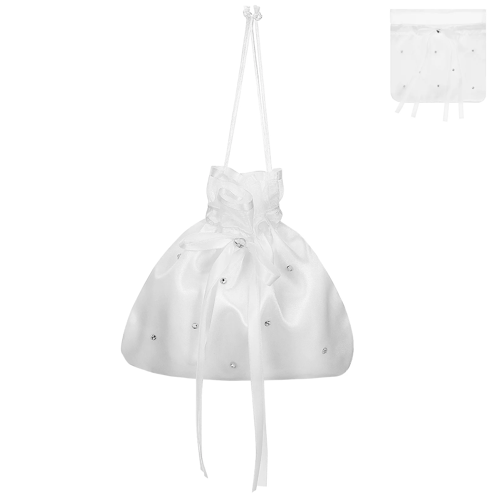 

Wedding Handbag Bridal Purse Bridesmaid Bag Drawstring Gift Tote Party Favor Flower Girl Solid Color Compact Lightweight Fine