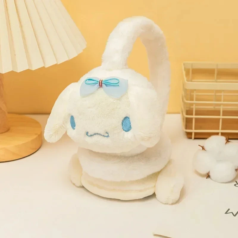 SANRIO Kuromi ที่ปิดหูของฉันนุ่มลายเมโลดี้ Cinnamoroll นุ่มให้ความอบอุ่นในฤดูหนาวที่ครอบหูน่ารักการ์ตูน