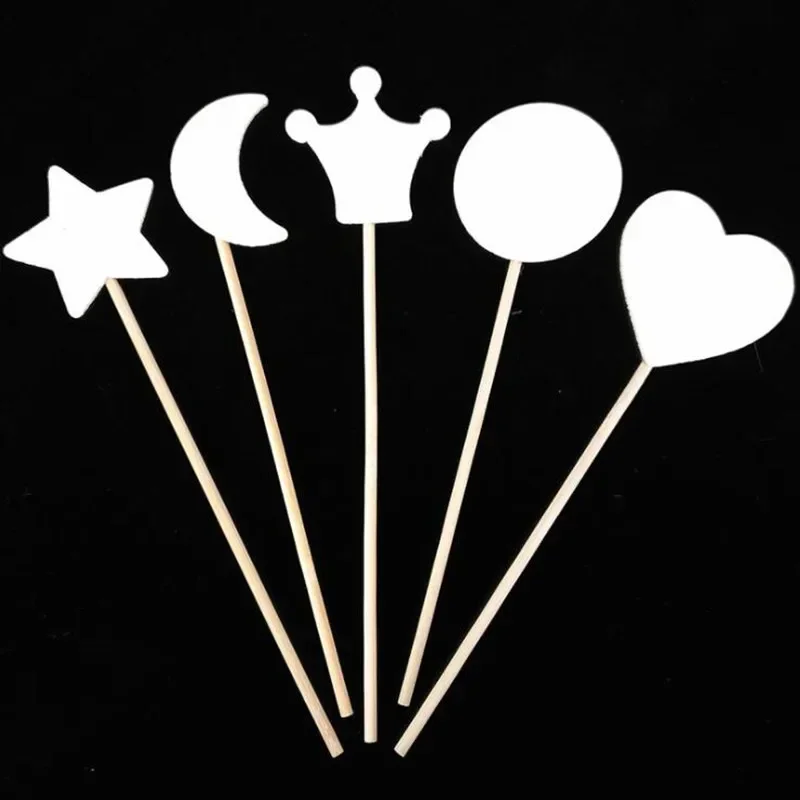 

30pcs Wand Magic Fairy Stick Unfinished Wooden DIY Craft Moon Star Heart Crown Girl Party Birthday Gift Wedding Festival