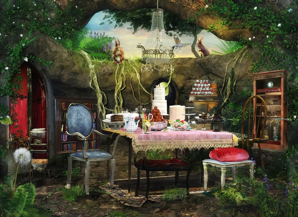 

Tea Party Alice Wonderland fairy tale magic forest Tree backdrops computer print birthday Photography Studio Backgrounds