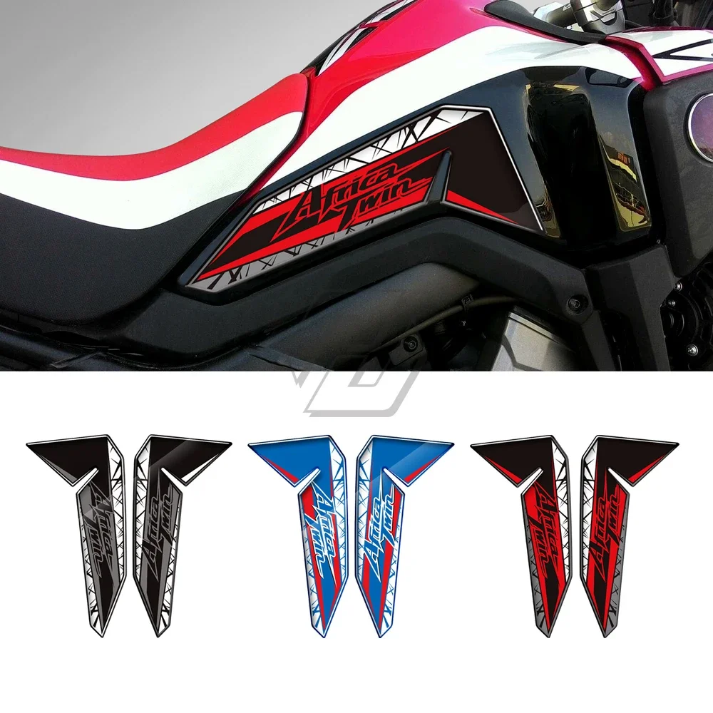 3D Motorcycle Side Tank Pad Protection Decals for Honda Africa Twin 2016-2019