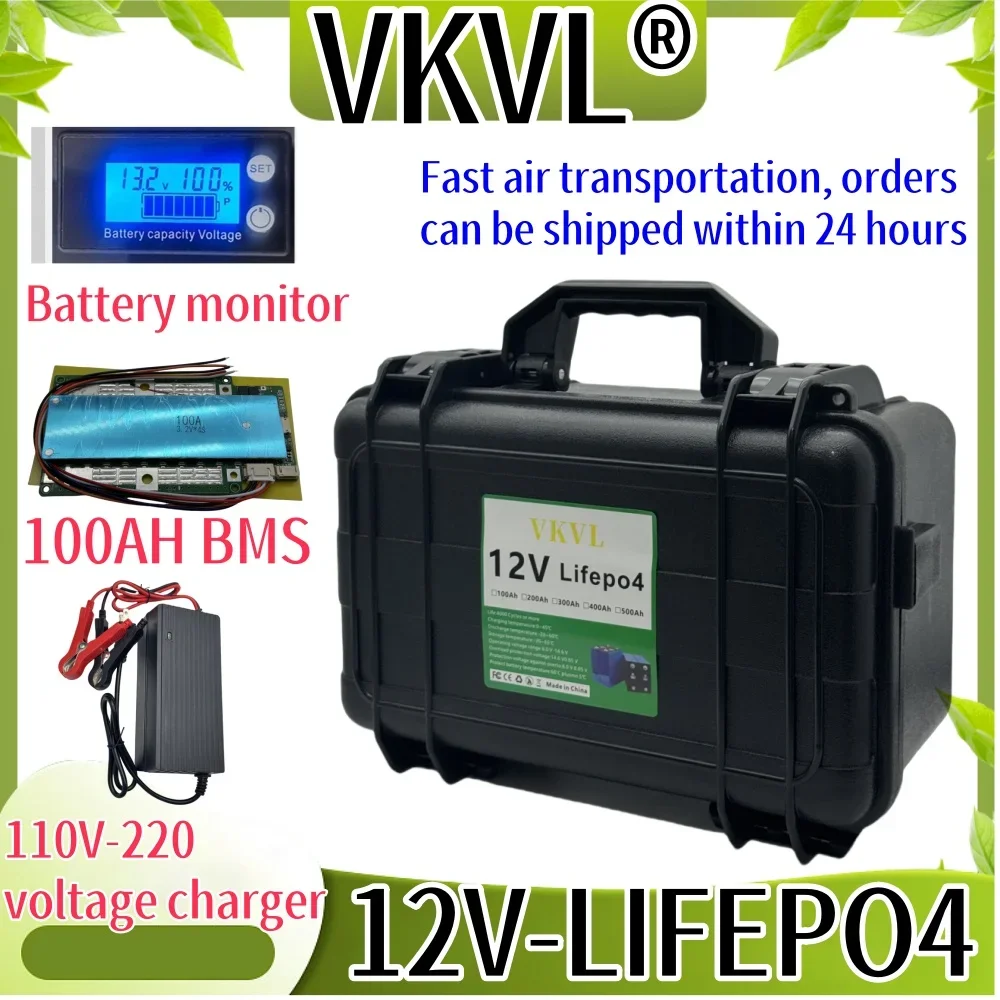 

Air fast transportation，Send within 24 hours，12V100AH，LiFePO4，100A BMS，100% full capacity，virtual label refund，6000 cycle life