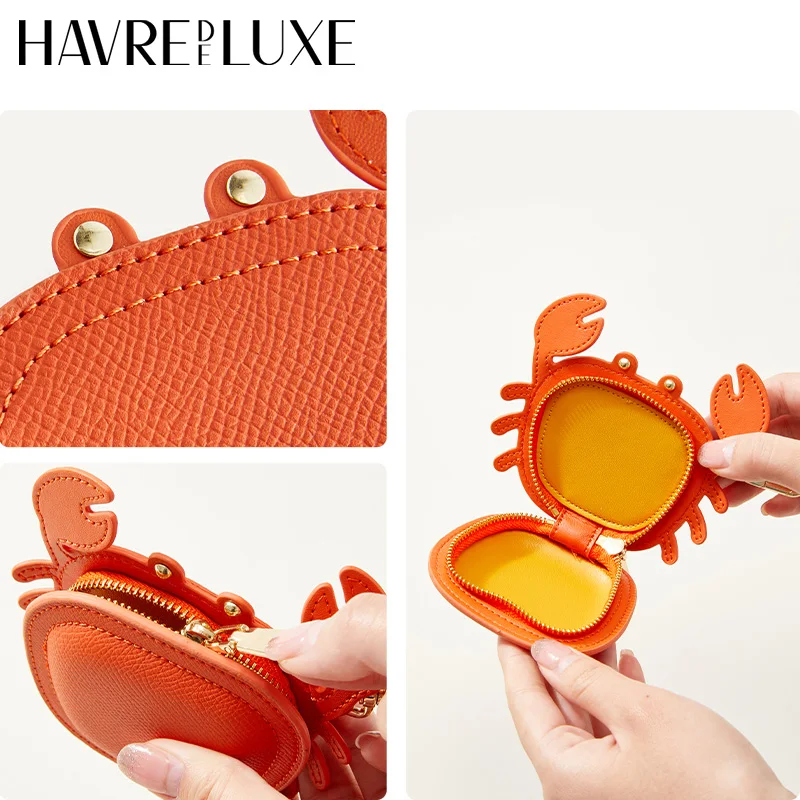 Crab Earphone Storage Bag Charm Coin Purse Mini Wallet Makeup Multi-color Zipper Pouch Bag Accessories gift for girl
