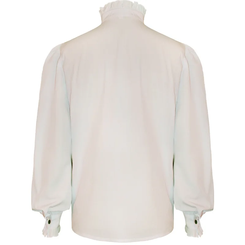 Camicia da pirata europea americana con volant Top vittoriano Steampunk rinascimentale medievale