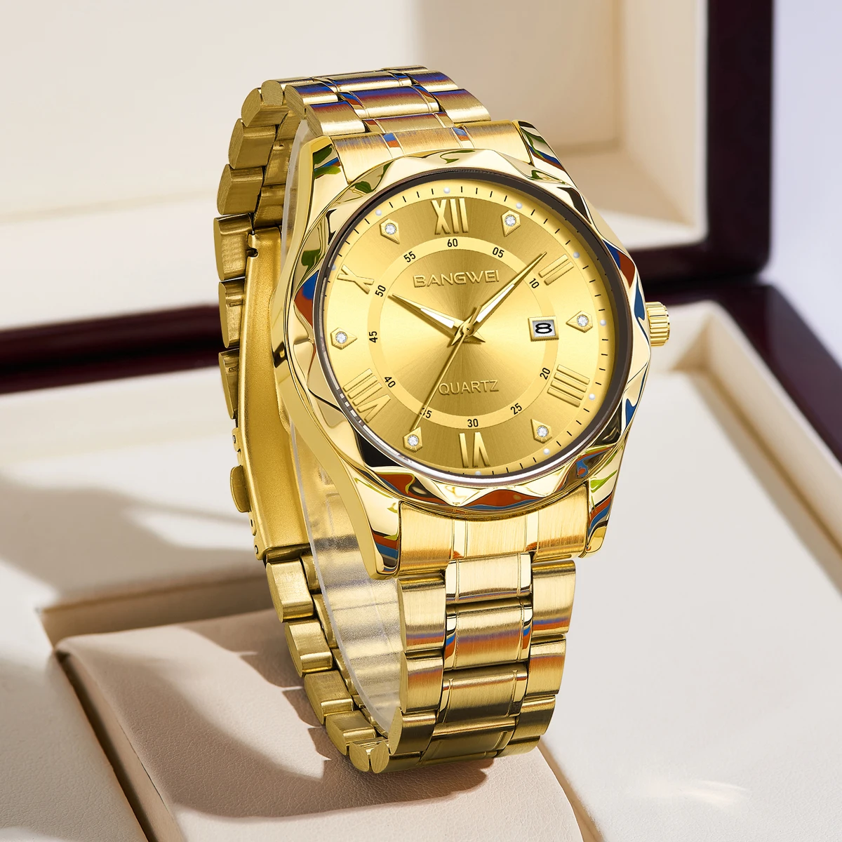 Lige elegante clássico quartzo relógios femininos moda criativa diamante design topo de luxo à prova dwaterproof água calendário luminoso mulher relógio