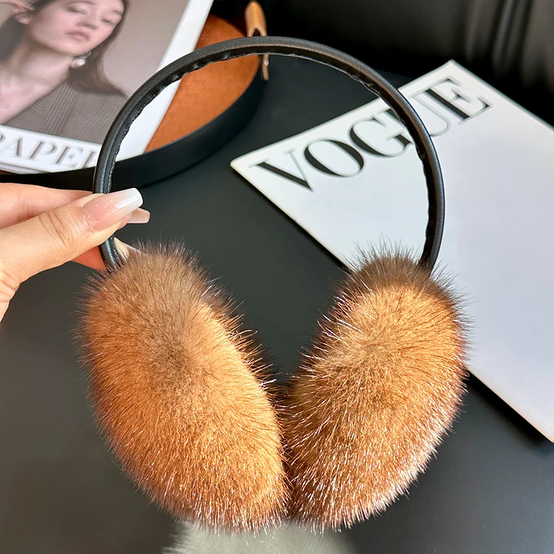 

Наушники из натурального меха норки, зимние теплые чехлы для ушей, сумки для ушей, защита ушей из утолщенного меха, наушники из натурального меха, модные грелки для ушей