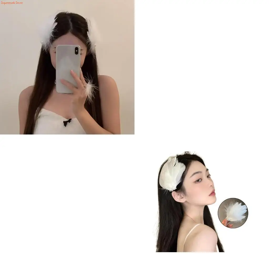 Q5WE Braids Hair Clip for Hot Girls White Hair Barrettes Ballet Dancing Ponytail Hair Barrettes for Teens Girls