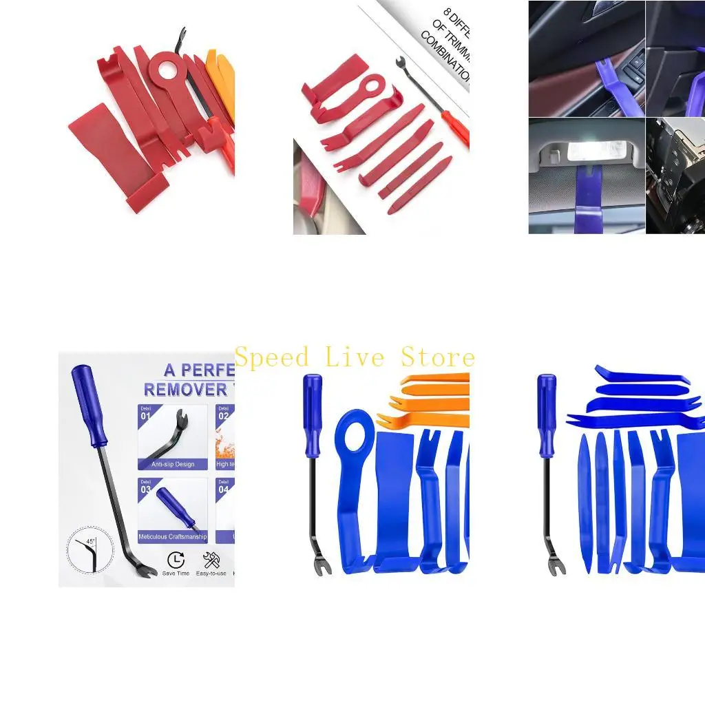 

547C Multipurpose Ergonomic Handle 12 Piece Auto Dismantling None Damaging Tools With Storage For Mechanic And DIY