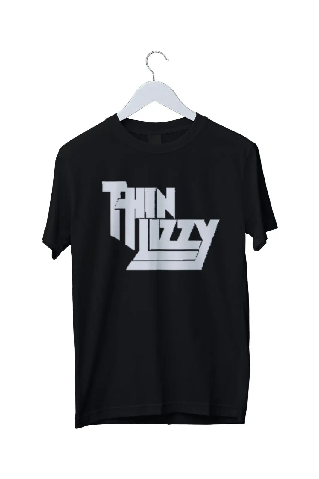 THIN LIZZY Men's 2XL Black T Shirt Classic Rock Band Print Logo 80s 70s Music