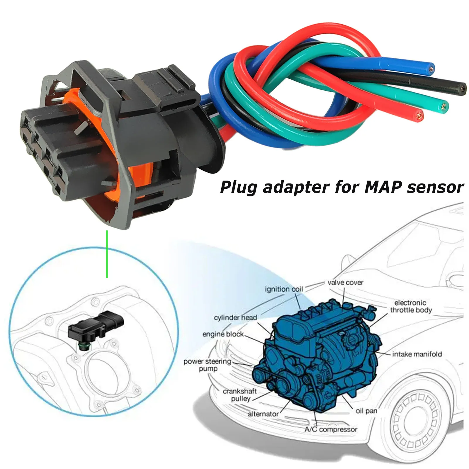 2x Manifold Air Pressure MAP Sensor Connector Plug For Renault Megane Laguna Scenic 2 0281002709