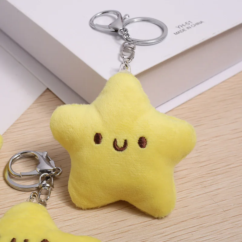 Kawaii Cartoon Ster Pluche Pop Speelgoed Met Bel Hanger Meisje Tas Hanger Sleutelhanger Meisje Ornamenten Vakantie Cadeau