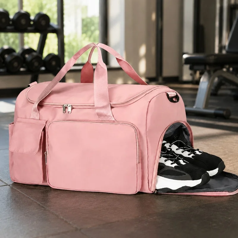 Bolsa de Viagem Feminina de Grande Capacidade com Compartimento Separado para Calçados, Perfeita para Academia e Viagens de Fim de Semana