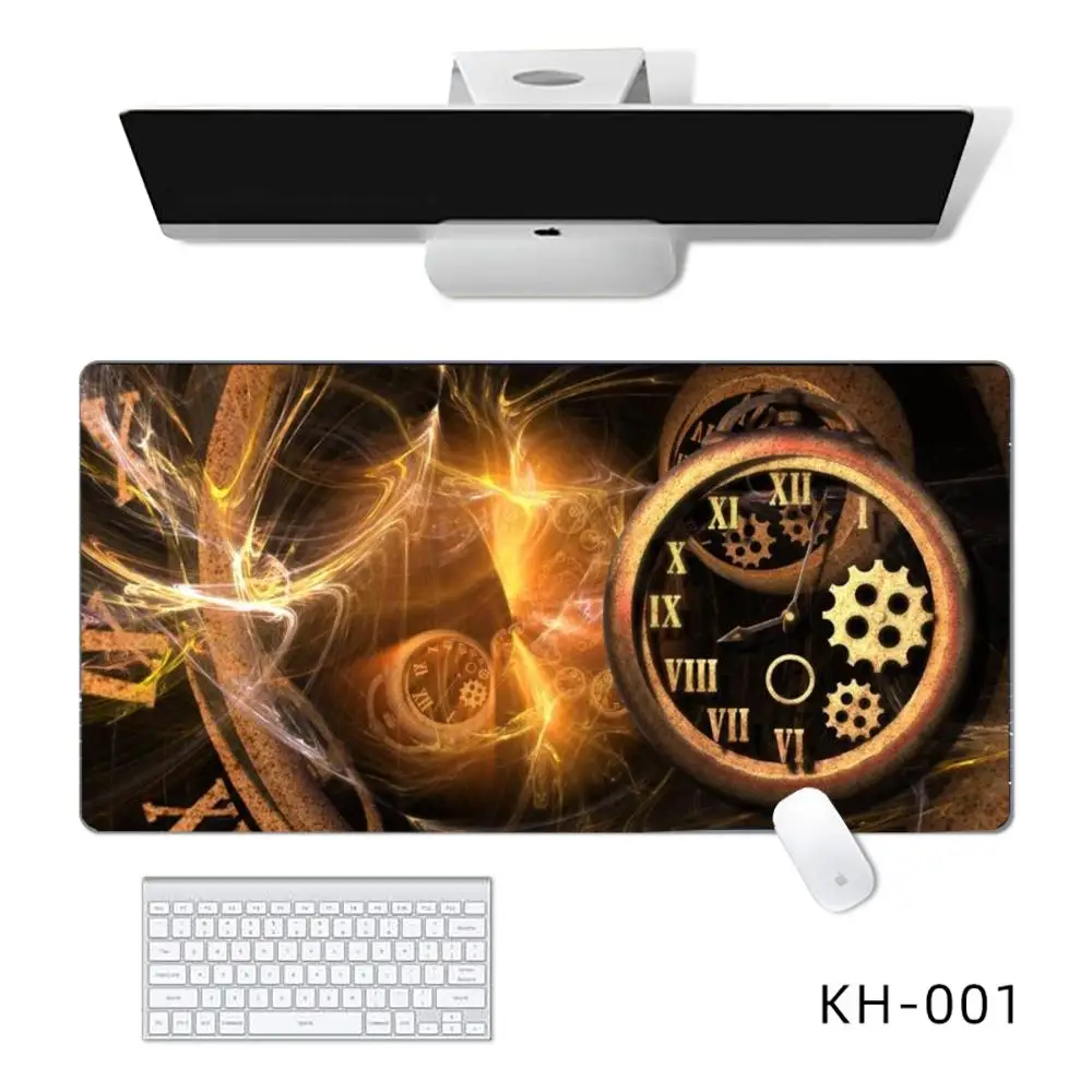 Horloge montre tapis de souris tapis de souris grand ordinateur bureau jeu tapis de Table en caoutchouc anti-dérapant clavier de jeu tapis de souris longs tapis de bureau