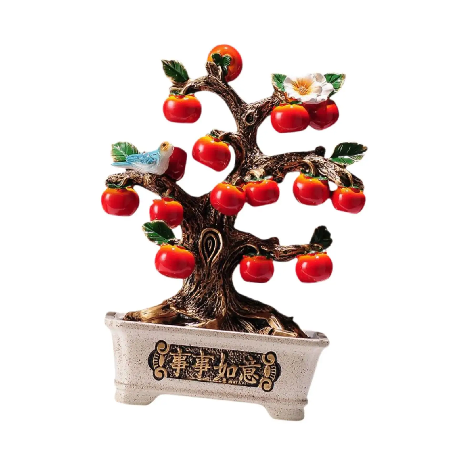 Resin Lucky Persimmon Statue Blessing for Living Room Farmhouse Wedding