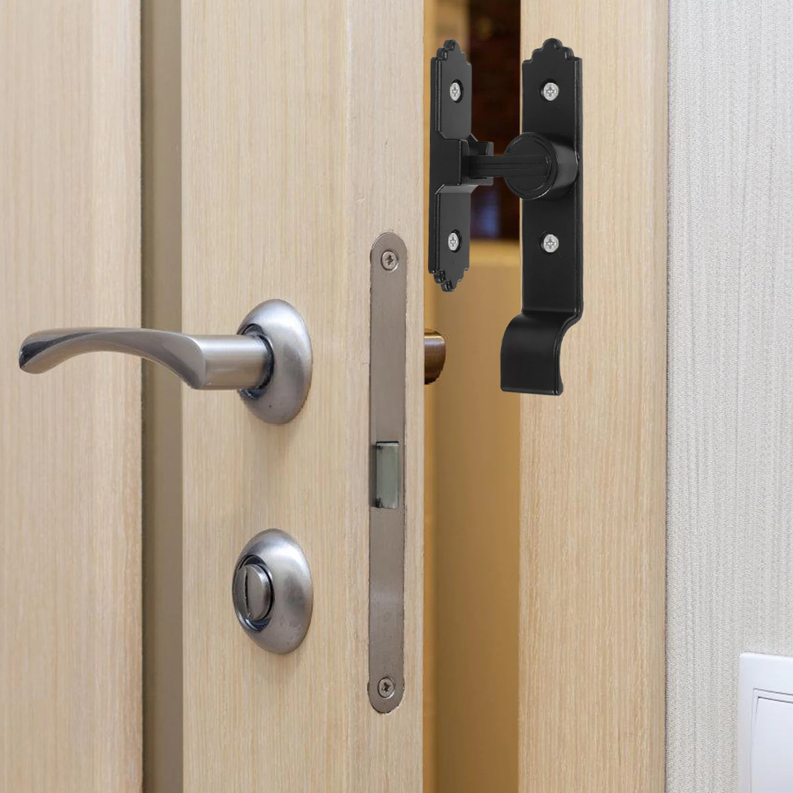 

Регулируемая пряжка дверного замка без дрели, защитная защелка из цинкового сплава для ванной комнаты, раздвижной сарай, шкаф, сарай, портативный интерьер