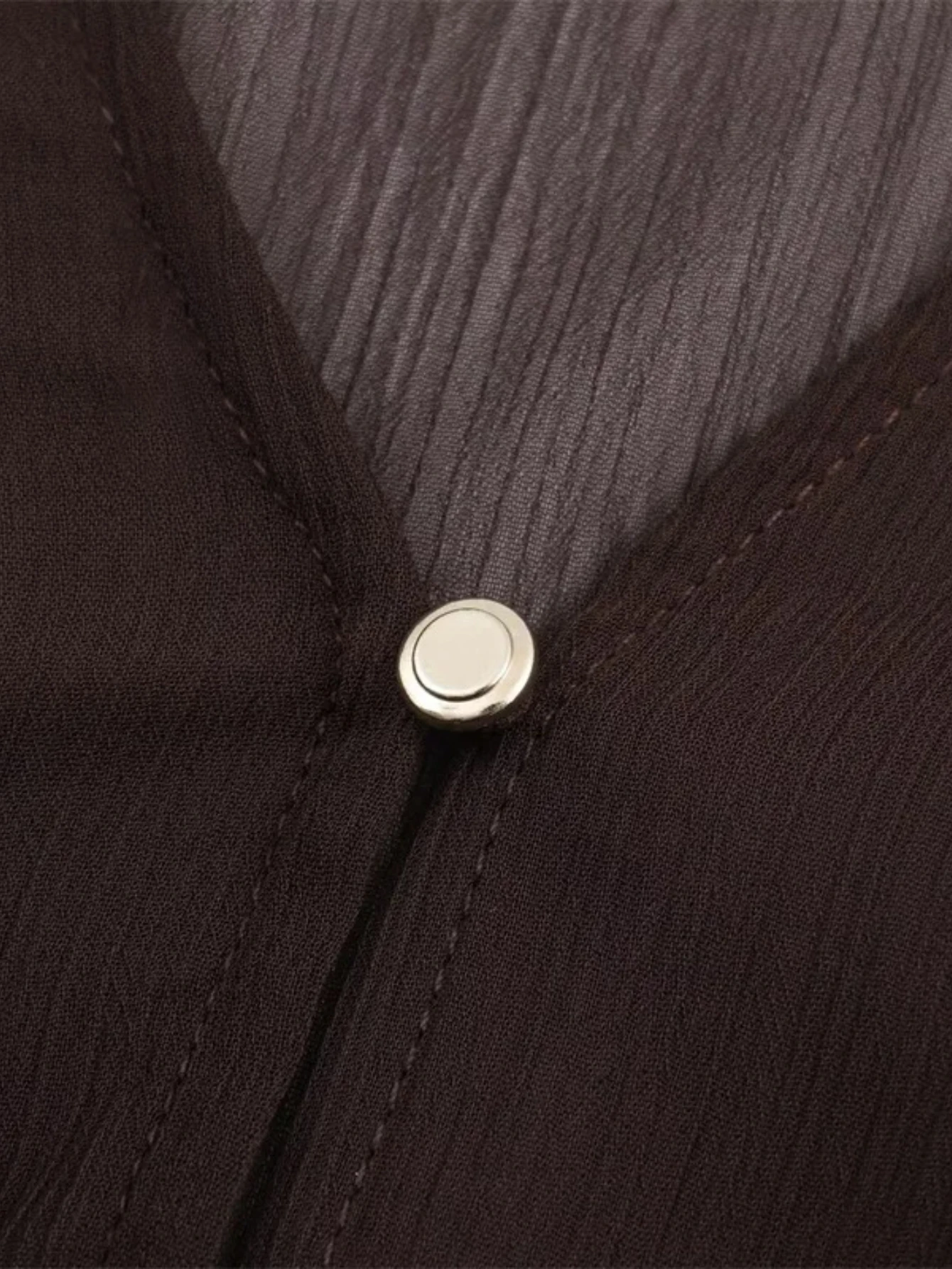 Vestido feminino outono novo vermelho-marrom manga comprida decote em v em camadas