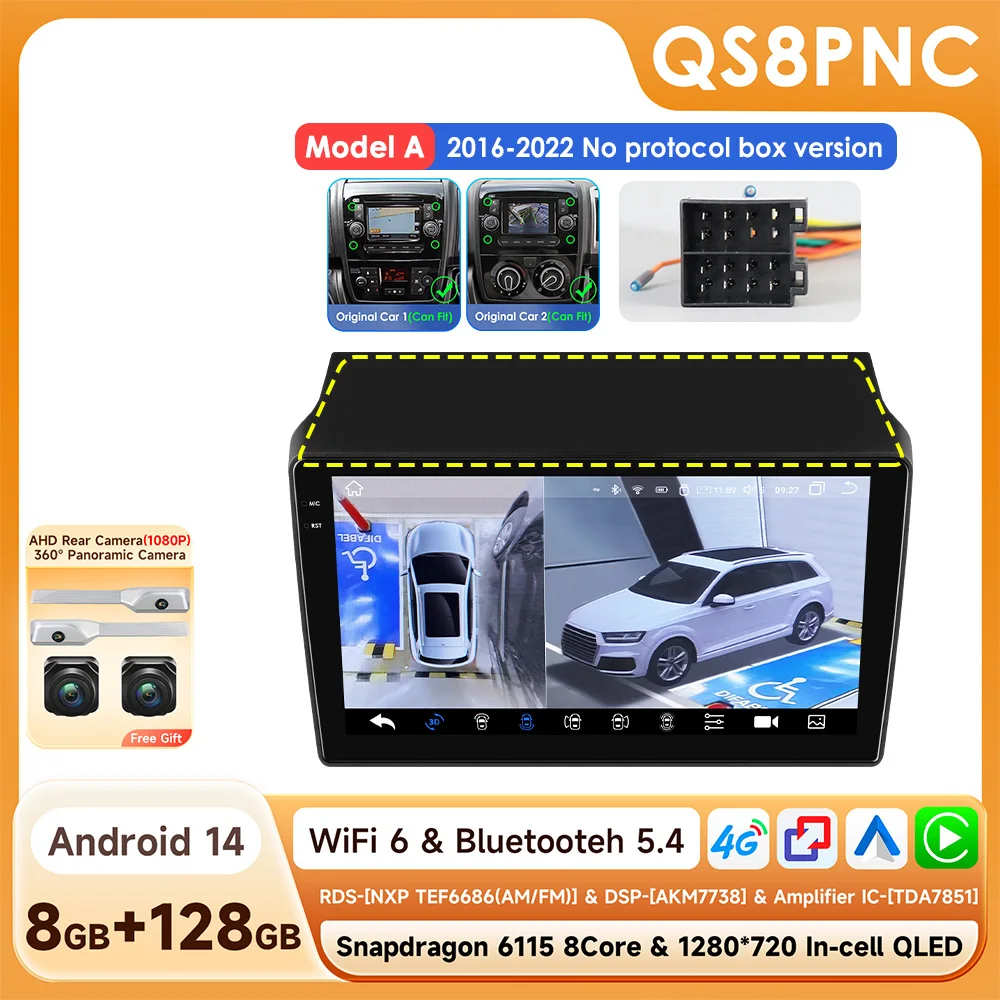 OSSURET 6115 Android autoradio voor Fiat Ducato 3 Citroen Jumper 2 Peugeot Boxer 2 2016-2022 Carplay multimediaspeler GPS