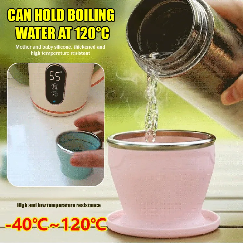 Folding Water Cup Travel Portable Retractable Cup Mouthwash Cup Sports Water Cup Silicone Travel Hotel Toothbrush Cup