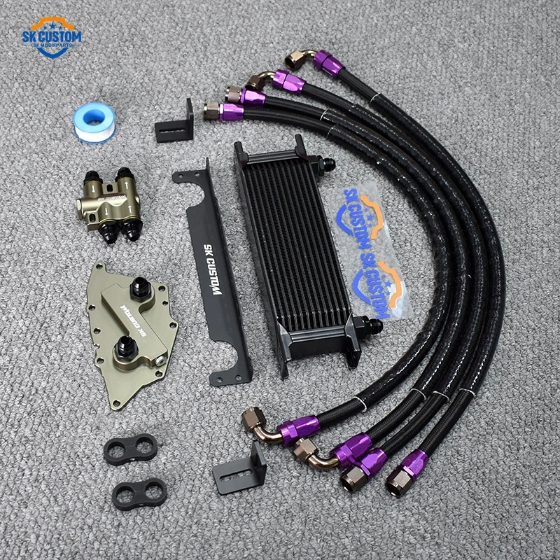 Engine Oil Cooler Kit for BMW MINI B36 B38 B46 B48 Thermostat Oil Cooler Radiator Kit