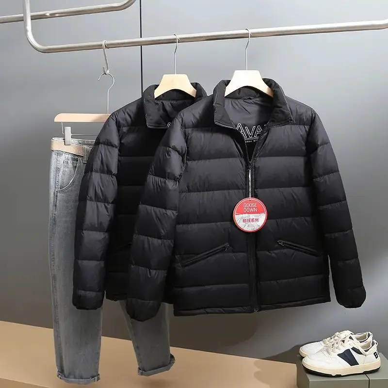 

Warmth Guaranteed! Storable! 600 Fill Power! Autumn Winter Men's Stand Collar 90 down Anti-wind Warmth Retention Puffer Jaet