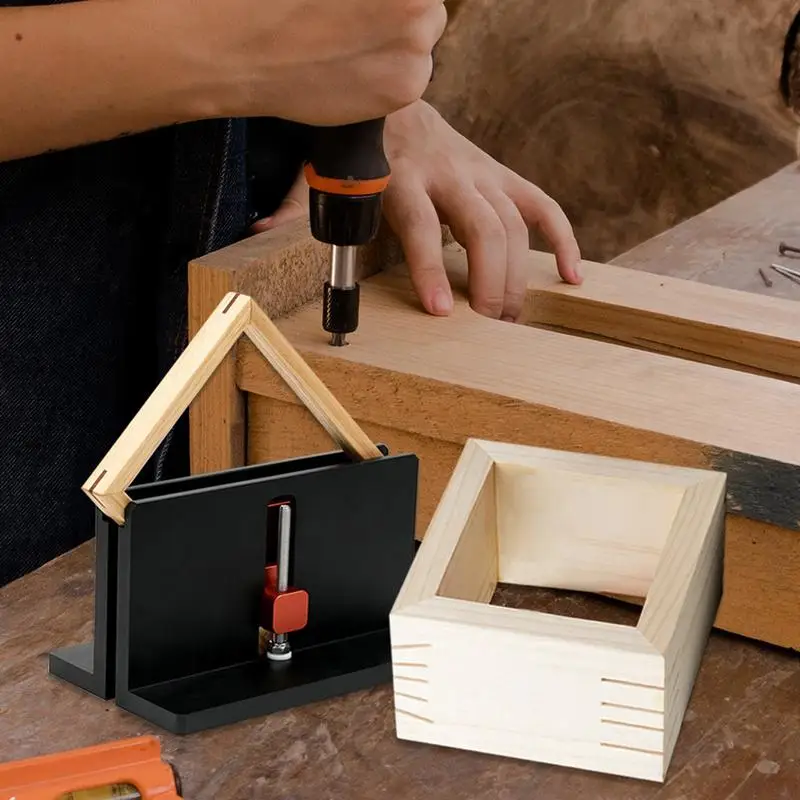 Прямоугольный шлицевой зажим Деревообработка Прямоугольный зажим для шипа Шлицевой зажим для настольной пилы Алюминиевый оконный зажим Угловой приспособление Точность для
