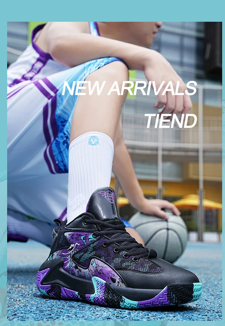 Herren-Basketballschuhe, atmungsaktiv, für den Außenbereich, Unisex, leichte Sportschuhe, Trainer, sportliche Damen-Unisex-Sneaker von hoher Qualität – Detail 8