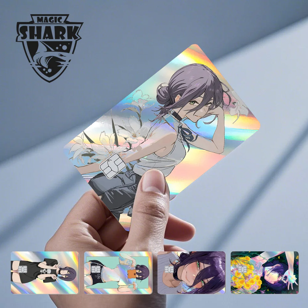 Tubarão mágico Reze Pretty Girl Holográfico Shinny Laser Pele Crédito Debit Bank Filme Capa de Pele Adesivo