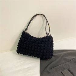 100% Polyester Solid Plaid One-shoulder Women's Bag Handbag