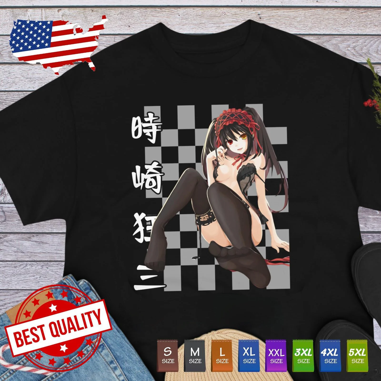 Kawaii Anime Clothing Ecchi Hentai Shirt Waifu Material Tee Manga Girl Japanese