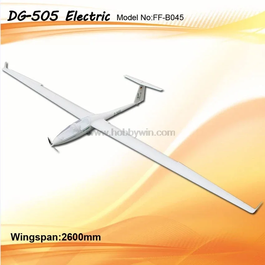 DG-505 Electric Glider 2600mm Fiberglass fuselage Balsa Wood wing RC Model Sailplane