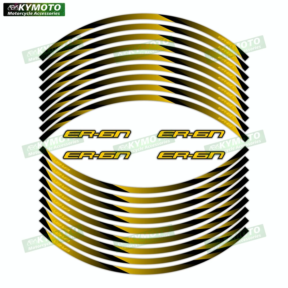 

For ER-6N ER6R motorcycle accessories 17 inch front and rear wheel decals hub modified reflective wheel rim stickers