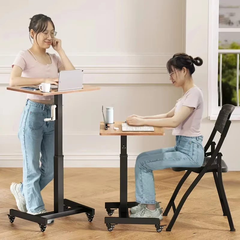 Innovative Simple Lifting Computer Desk Mobile Desk with Wheel Ideal for Home Learning Adjustable Gamer Desk for Adults