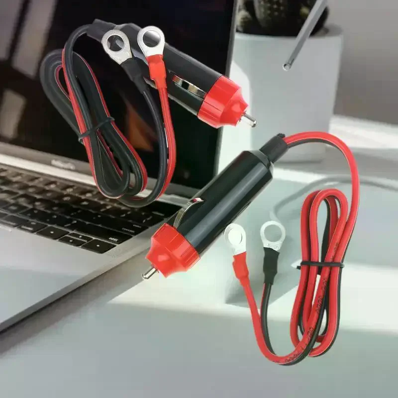 Car Power Supply Inverter Wire 50cm Car Cigarette Plug Cable Socket With Battery Eyelet Terminal Connector
