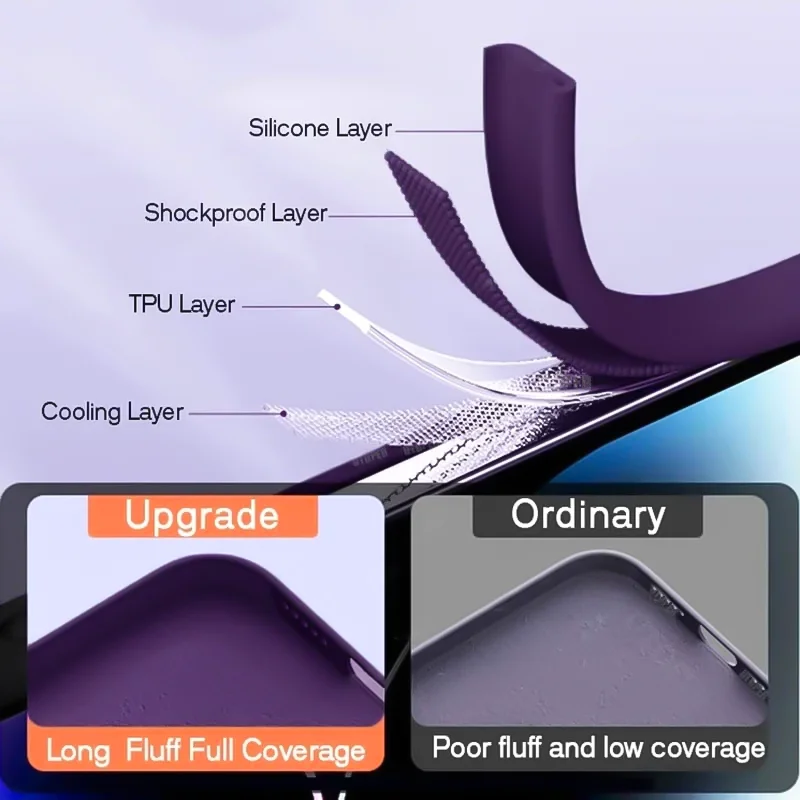 Luxury Liquid Silicone Phone Case For iPhone 17 Pro Max Air 14 15 Plus 11 16 Pro 13 12 Mini 16E Soft Shockproof Protection Cover - náhled 4