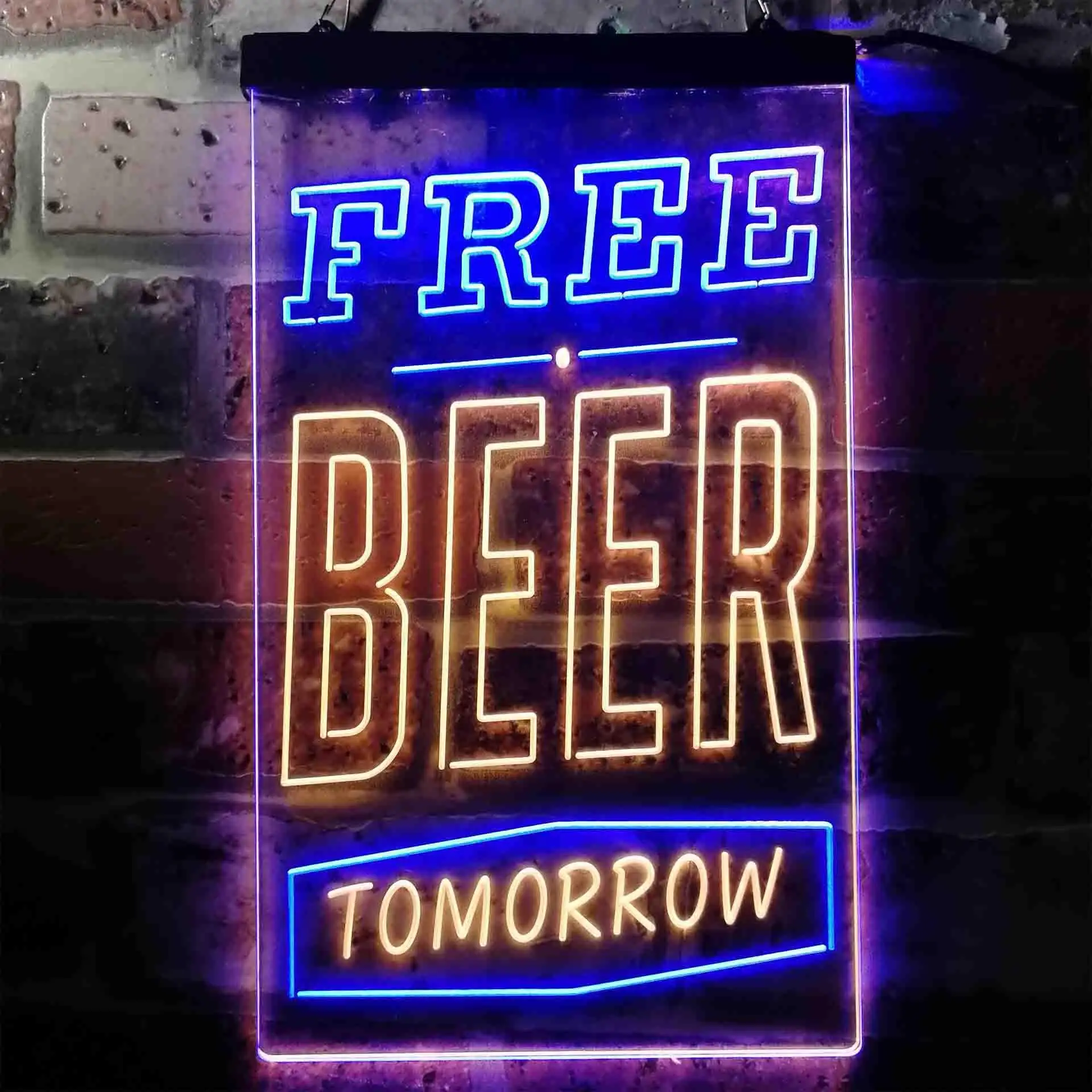 

Двухцветная светодиодная неоновая вывеска Free Beer Tomorrow st6-i3630