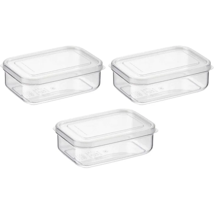 

Lustroware Set of 3 Micro Clear 21oz Kitchen Pantry Food Storage Container Set with Lid Shatterproof BPA Free Dishwasher Microw