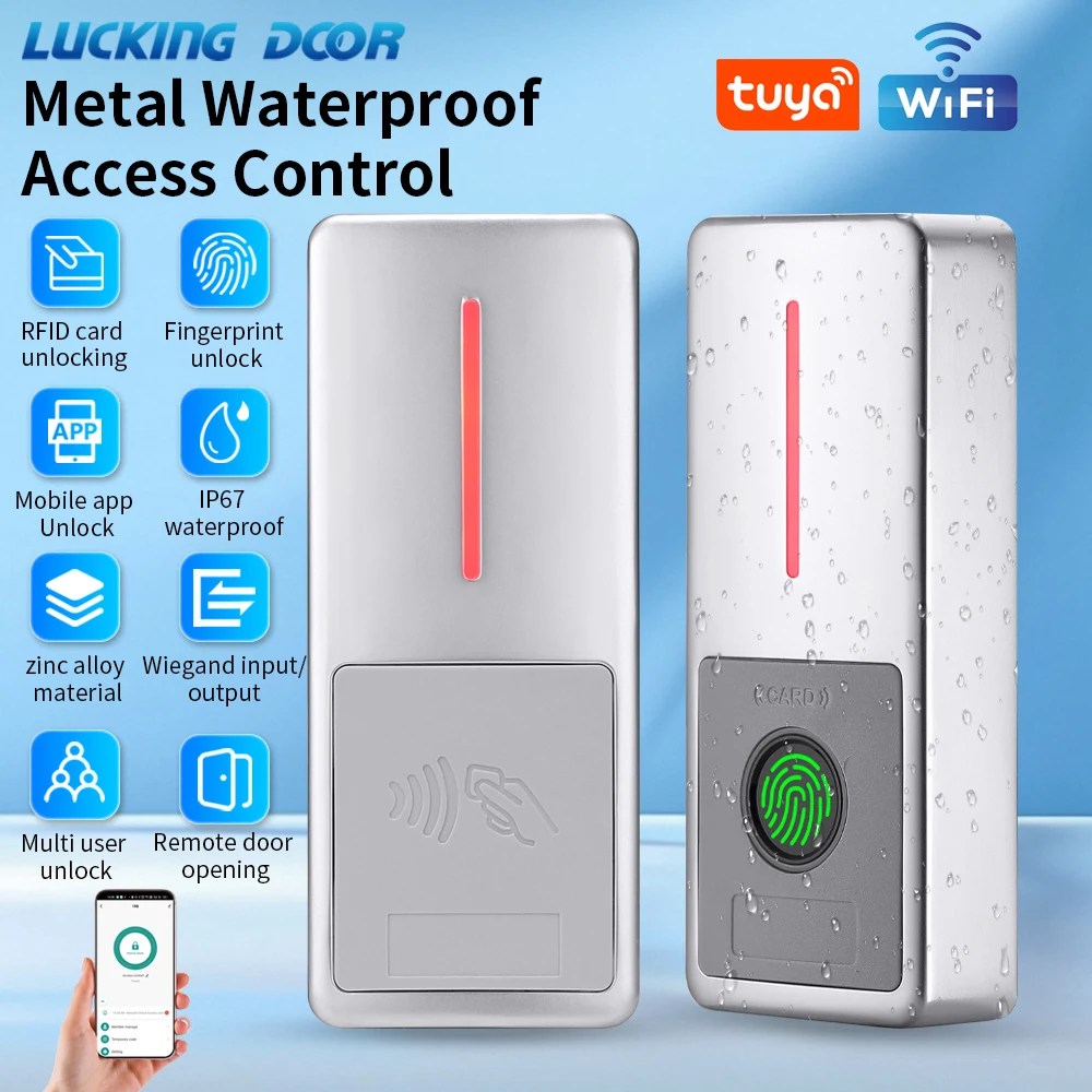 

125 кГц/13,56 МГц клавиатура контроля доступа автономное приложение Tuya WG выход 10000 пользователь карт IP67 клавиатура с металлической подсветкой из цинкового сплава
