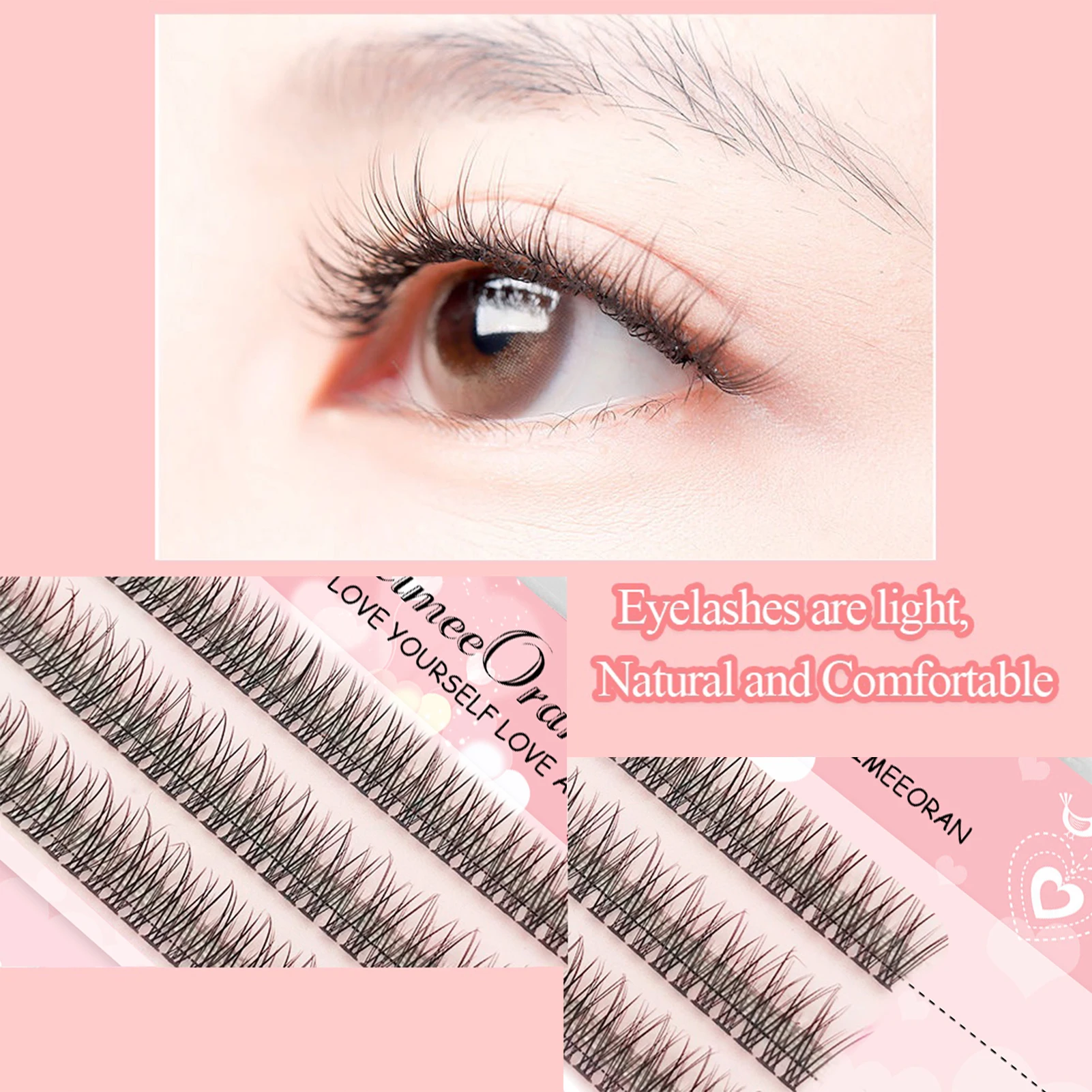 مجموعات الرموش DIY حجم الكورية نمط ملحقات العنقودية جلدة حجم مسبق الصنع كاذبة المطعمة المسامير السميكة لاش ماكياج لينة