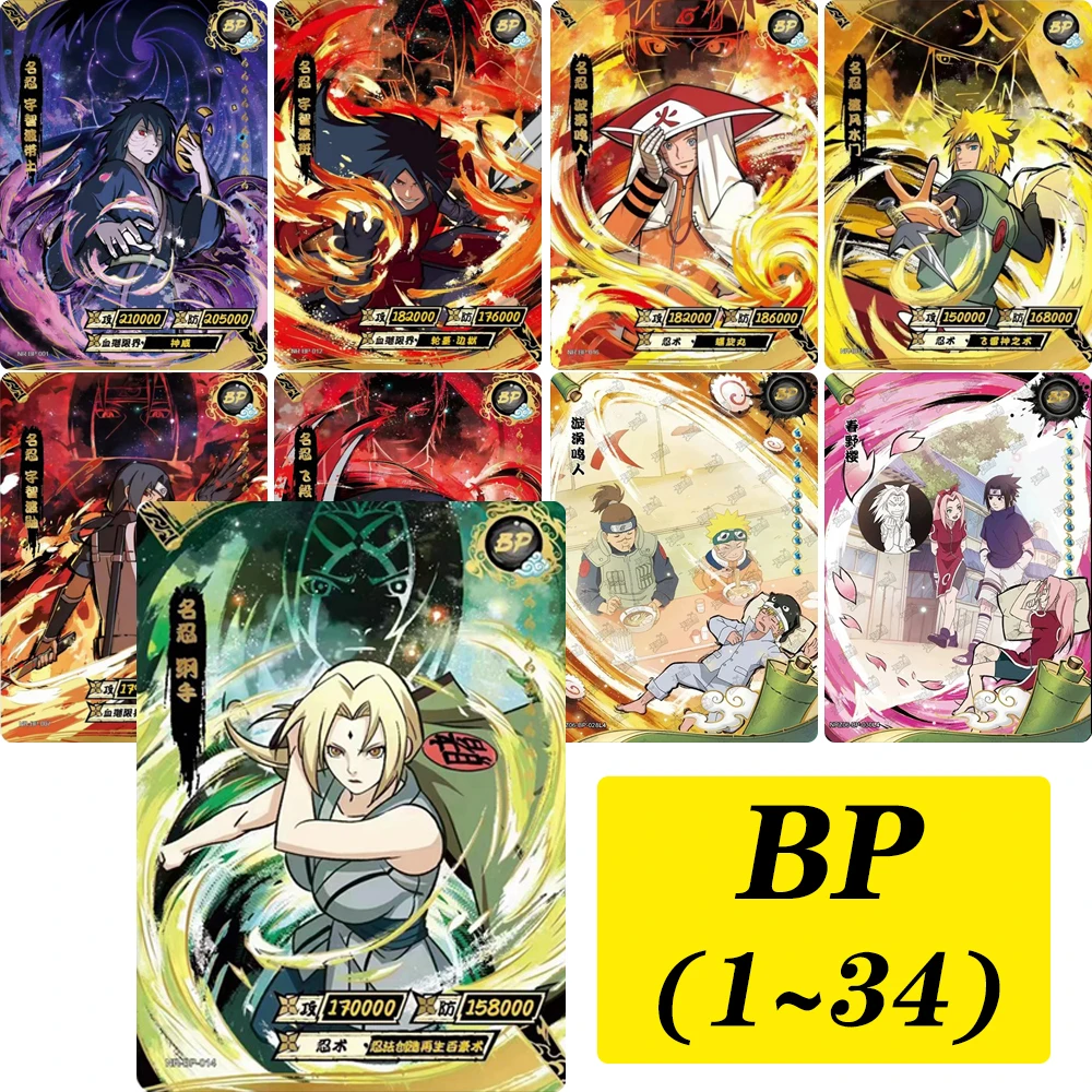 KAYOU BP 1~34 series NARUTO Uchiha Sasuke Konan Uzumaki Kushina rare Collection card Christmas birthday gift Game toys