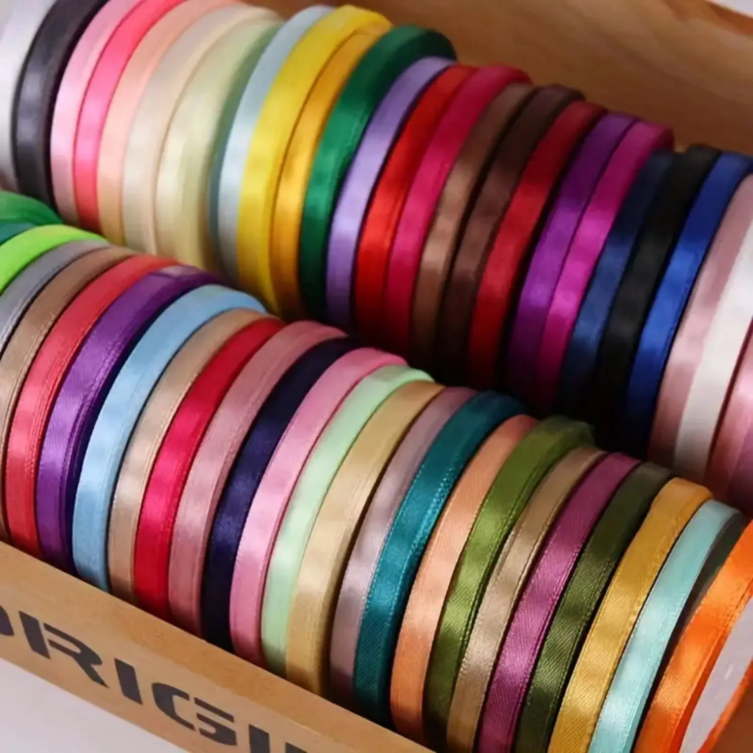 10pcs Party Decoration with Mixed-color Polyester Gift Wrapping Tape, Wedding Ribbon, Balloon Tie-22 Meters Long