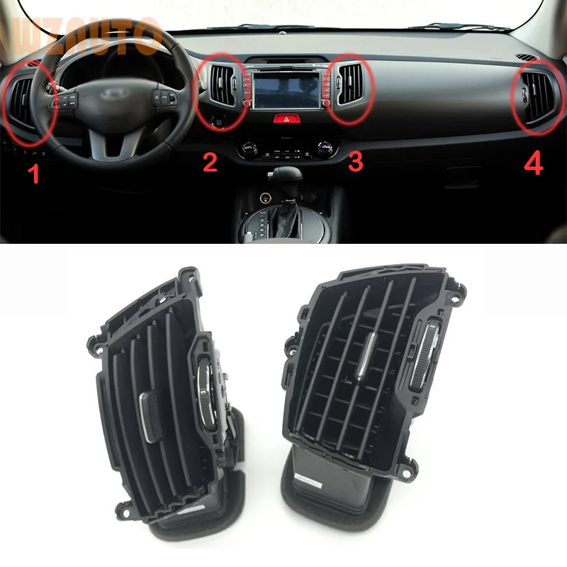 

Боковое вентиляционное отверстие на приборной панели, вентиляционное отверстие, центральная/левая/правая решетка вентилятора для Kia Sportage R 2010 11 12 13 14 15 16